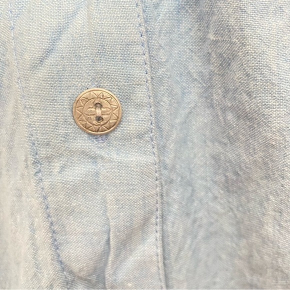 Vintage Diana Marco Light Blue Chambray Dress Size 1X - Picture 6 of 9